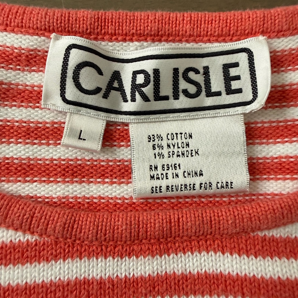 EUC Women's Short Sleeve Knit Striped Sweater - Picture 5 of 5